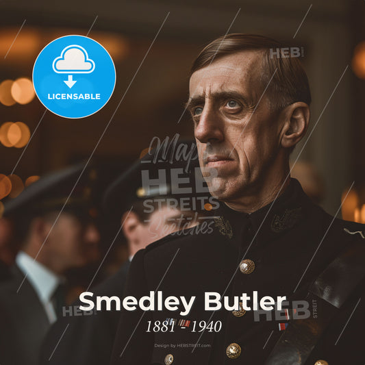 Smedley Butler, 1881 - 1940, American Major General - A Man In A Military Uniform Print Template