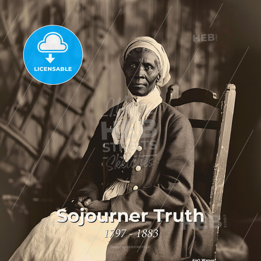 Sojourner Truth, 1797 - 1883, American abolitionist and women's rights activist - A Woman Sitting In A Chair Print Template