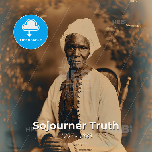 Sojourner Truth, 1797 - 1883, American abolitionist and women's rights activist - An Old Woman Sitting In A Chair Print Template