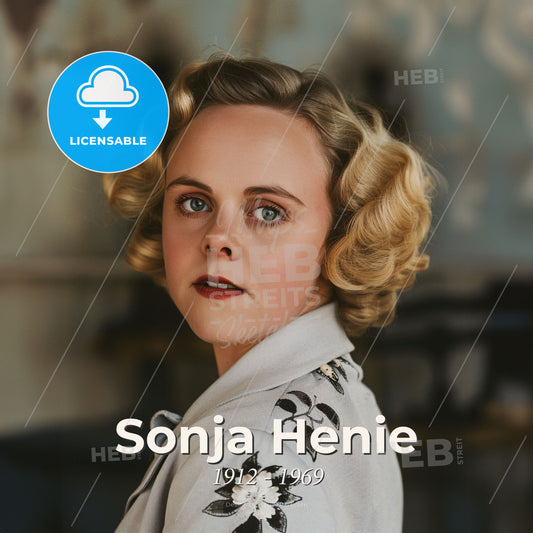 Sonja Henie, 1912 - 1969, Norwegian figure skater - A Woman With Blonde Hair Print Template