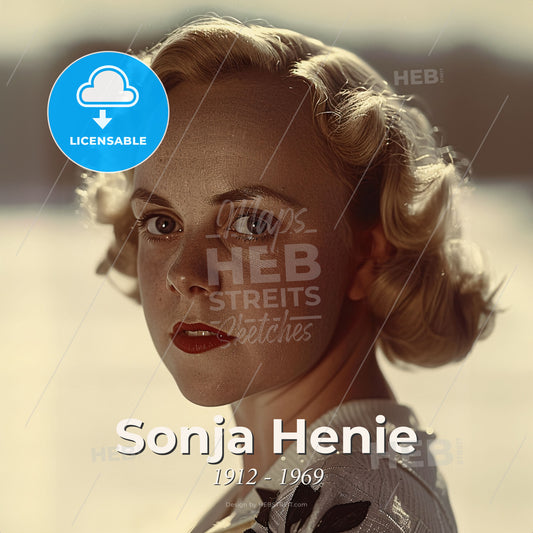 Sonja Henie, 1912 - 1969, Norwegian figure skater - A Woman With Blonde Hair Print Template
