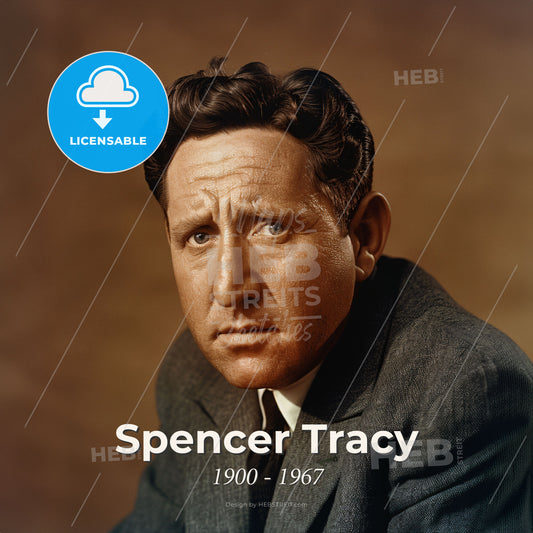 Spencer Tracy, 1900 - 1967, American actor - A Man In A Suit Print Template