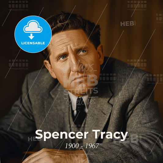 Spencer Tracy, 1900 - 1967, American actor - A Man In A Suit And Tie Print Template