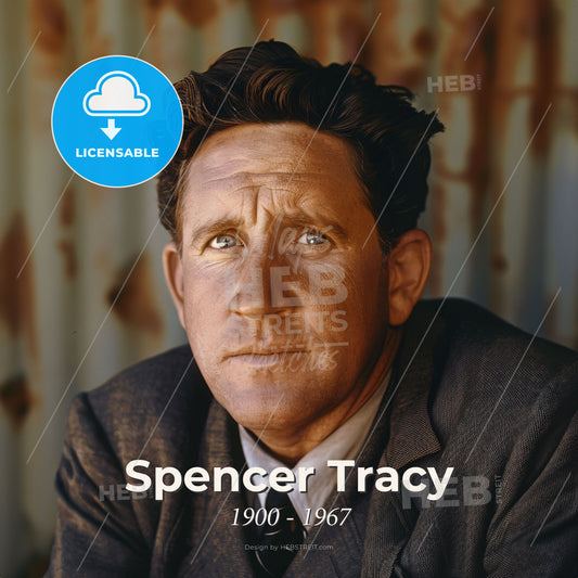 Spencer Tracy, 1900 - 1967, American actor - A Man In A Suit Print Template