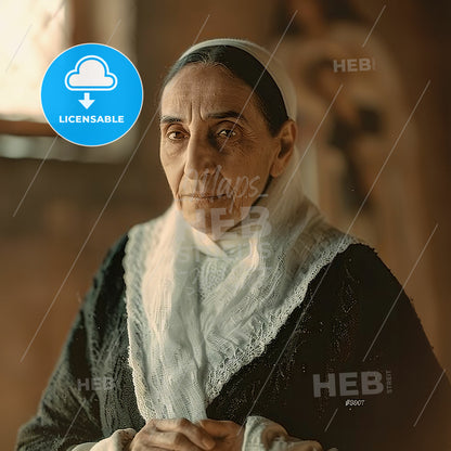 St. Maria Faustina Kowalska, 1905 - 1938, Polish nun - A Woman In A Black Dress