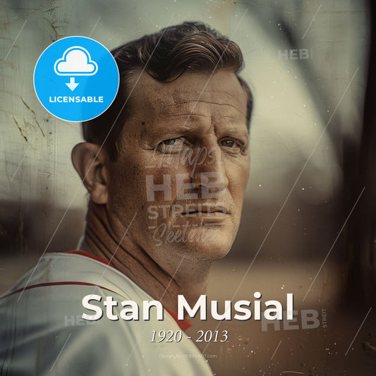 Stan Musial, 1920 - 2013, American baseball player - A Man In A Baseball Uniform Print Template