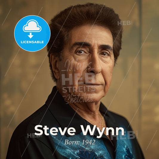 Steve Wynn, Born: 1942, American hotelier - A Man In A Black Shirt Print Template