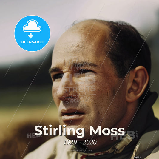 Stirling Moss, 1929 - 2020, British racing driver - A Man Looking Away From Camera Print Template