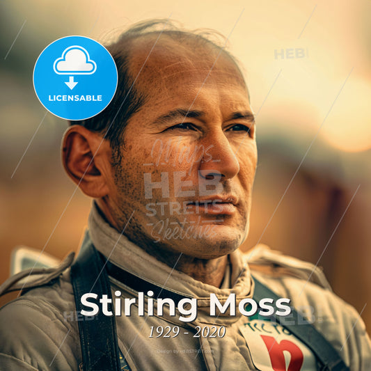Stirling Moss, 1929 - 2020, British racing driver - A Man Looking To The Side Print Template