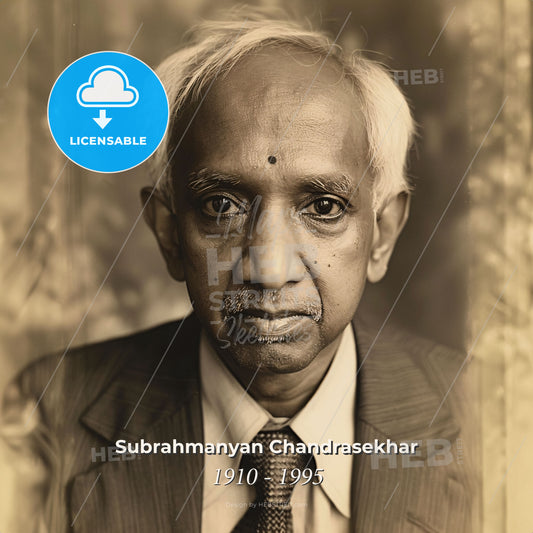 Subrahmanyan Chandrasekhar, 1910 - 1995, Indian-American astrophysicist - A Man In A Suit And Tie Print Template