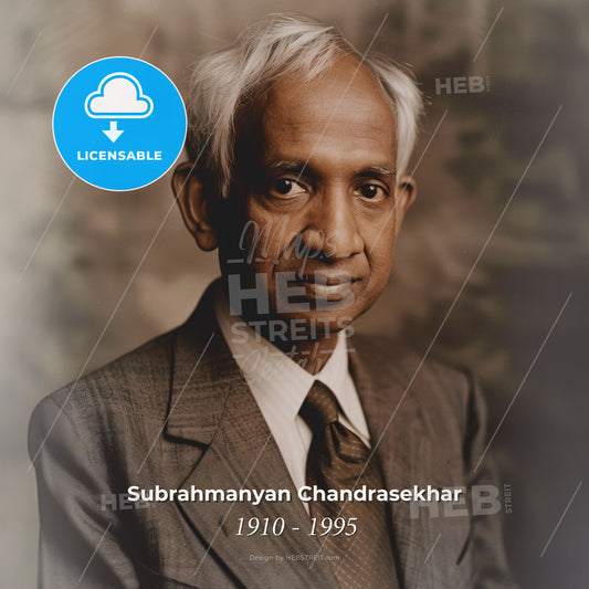 Subrahmanyan Chandrasekhar, 1910 - 1995, Indian-American astrophysicist - A Man In A Suit And Tie Print Template