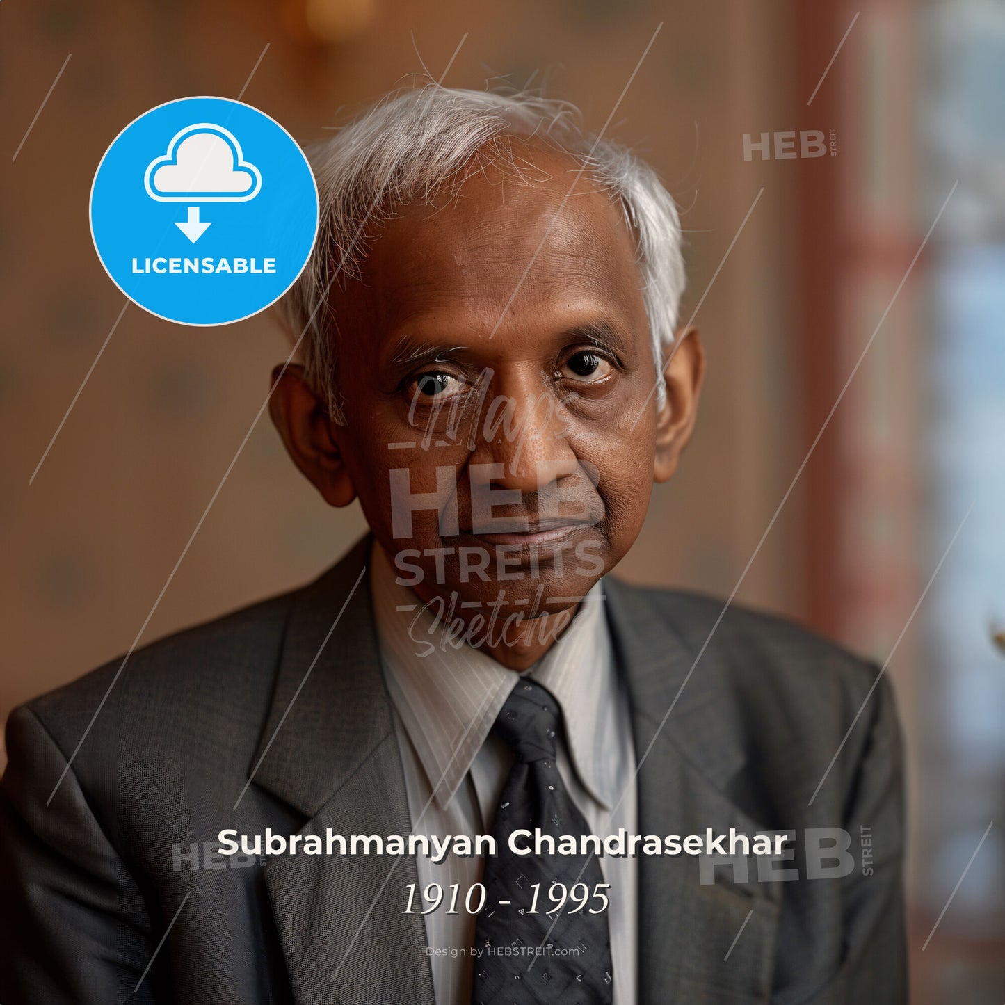 Subrahmanyan Chandrasekhar, 1910 - 1995, Indian-American astrophysicist - A Man In A Suit And Tie Print Template