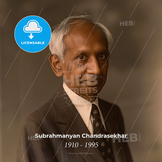 Subrahmanyan Chandrasekhar, 1910 - 1995, Indian-American astrophysicist - A Man In A Suit And Tie Print Template