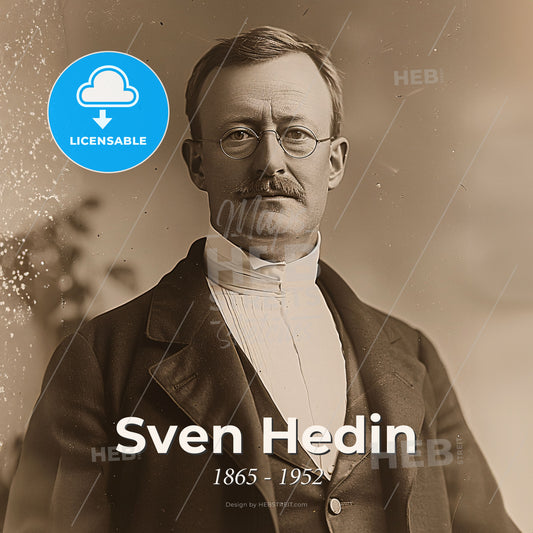 Sven Hedin, 1865 - 1952, Swedish explorer - A Man In A Suit Print Template