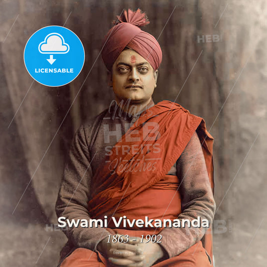 Swami Vivekananda, 1863 - 1902, Indian Hindu monk - A Man In A Red Turban Print Template