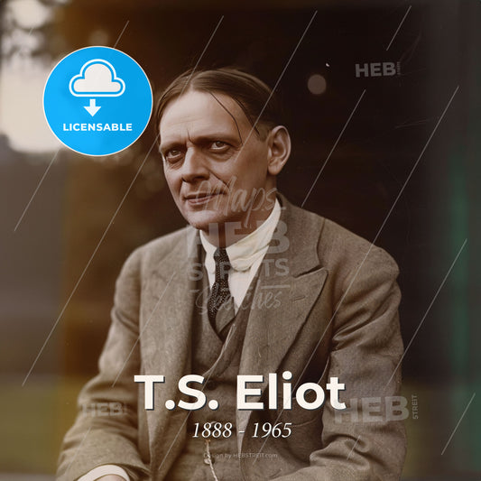 T.S. Eliot, 1888 - 1965, American-British poet - A Man In A Suit Print Template