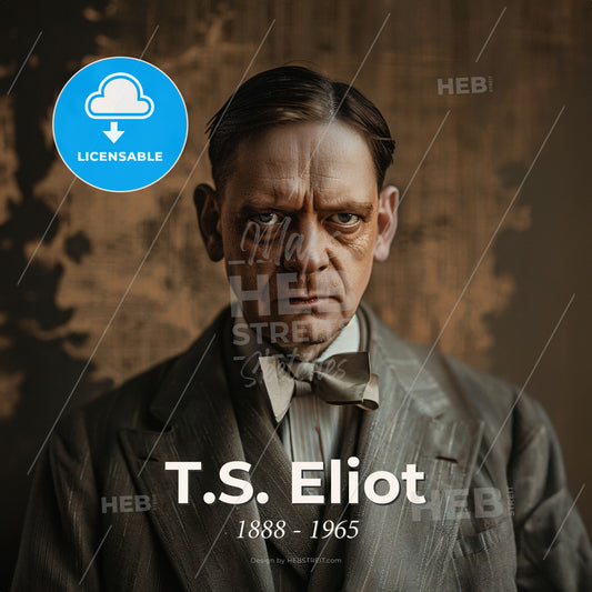 T.S. Eliot, 1888 - 1965, American-British poet - A Man In A Suit Print Template