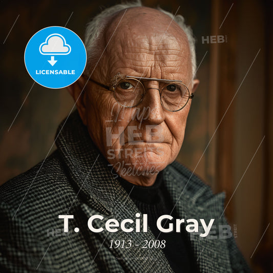 T. Cecil Gray, 1913 - 2008, British anesthesiologist - An Old Man Wearing Glasses Print Template