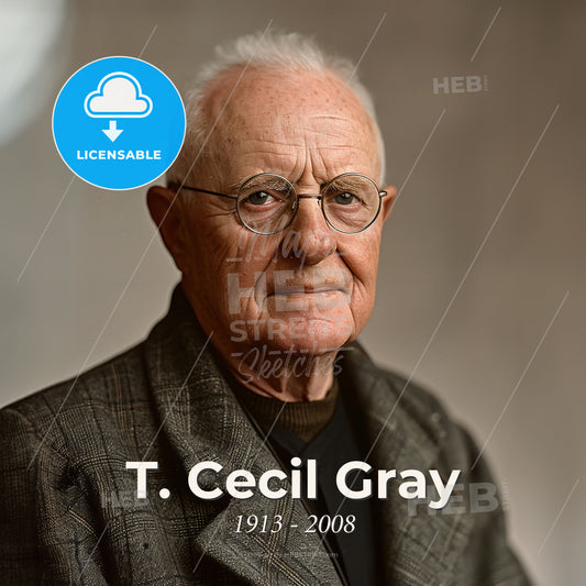 T. Cecil Gray, 1913 - 2008, British anesthesiologist - A Man Wearing Glasses And A Jacket Print Template