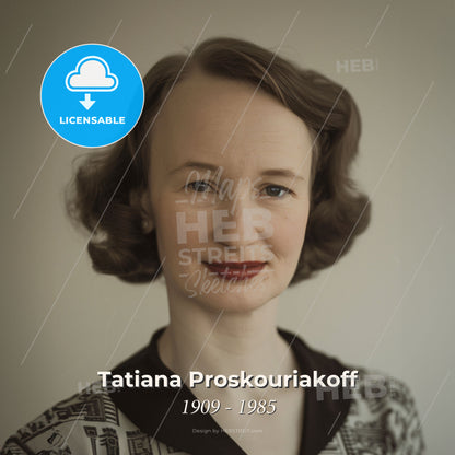 Tatiana Proskouriakoff, 1909 - 1985, Russian-American archaeologist - A Woman With Short Hair Wearing A Black And White Shirt Print Template