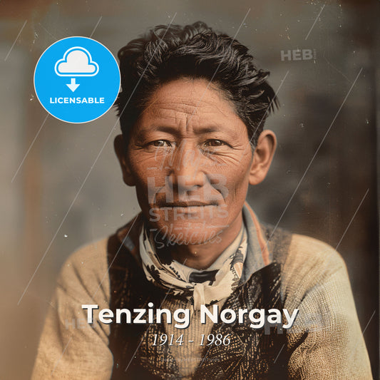Tenzing Norgay, 1914 - 1986, Nepali-Indian mountaineer - A Man In A Vest Print Template