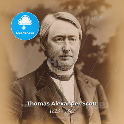 Thomas Alexander Scott, 1823 - 1881, American railway executive - A Man In A Suit Print Template