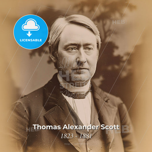 Thomas Alexander Scott, 1823 - 1881, American railway executive - A Man In A Suit Print Template