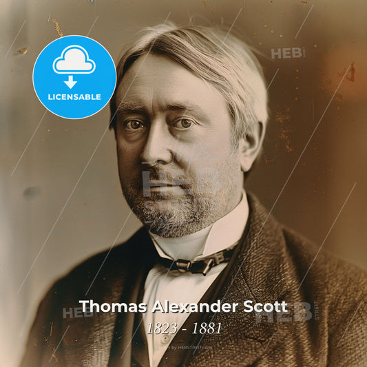 Thomas Alexander Scott, 1823 - 1881, American railway executive - A Man In A Suit Print Template