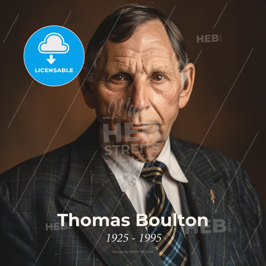 Thomas Boulton, 1925 - 1995, British anesthesiologist - A Man In A Suit Print Template