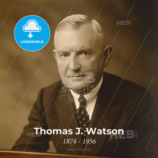 Thomas J. Watson, 1874 - 1956, American businessman - A Man In A Suit And Tie Print Template