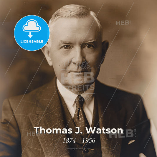 Thomas J. Watson, 1874 - 1956, American businessman - A Man In A Suit And Tie Print Template