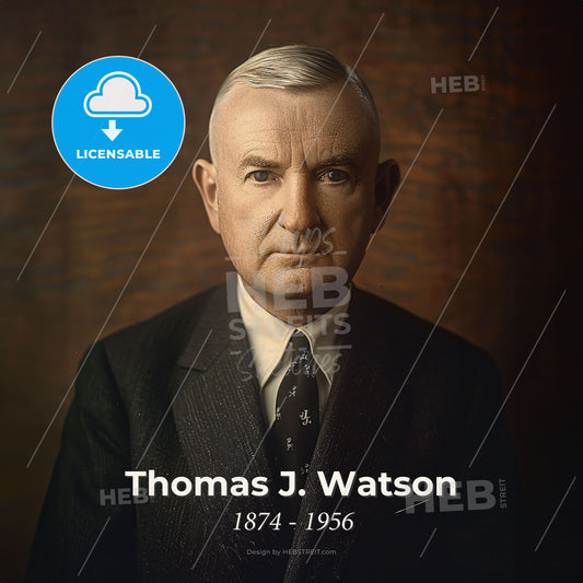 Thomas J. Watson, 1874 - 1956, American businessman - A Man In A Suit And Tie Print Template