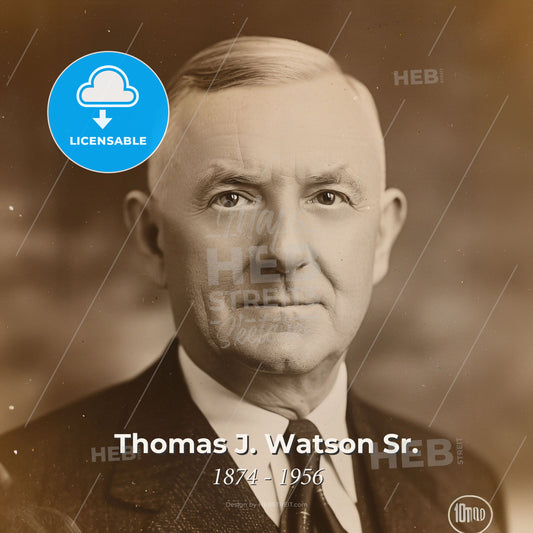 Thomas J. Watson Sr., 1874 - 1956, American business executive - A Man In A Suit And Tie Print Template