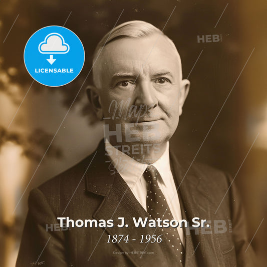 Thomas J. Watson Sr., 1874 - 1956, American business executive - A Man In A Suit And Tie Print Template