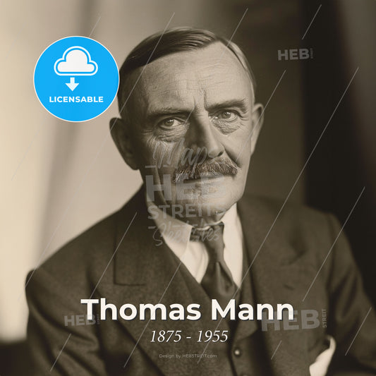 Thomas Mann, 1875 - 1955, German writer - A Man In A Suit And Tie Print Template