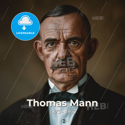 Thomas Mann, 1875 - 1955, German writer - A Man With A Mustache Print Template