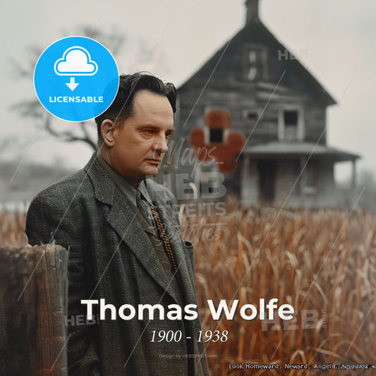 Thomas Wolfe, 1900 - 1938, American novelist - A Man Standing In Front Of A House Print Template