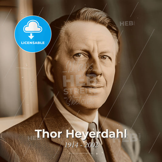 Thor Heyerdahl, 1914 - 2002, Norwegian explorer - A Man In A Suit And Tie Print Template