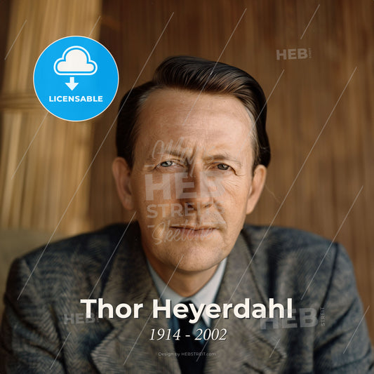 Thor Heyerdahl, 1914 - 2002, Norwegian explorer - A Man In A Suit Print Template