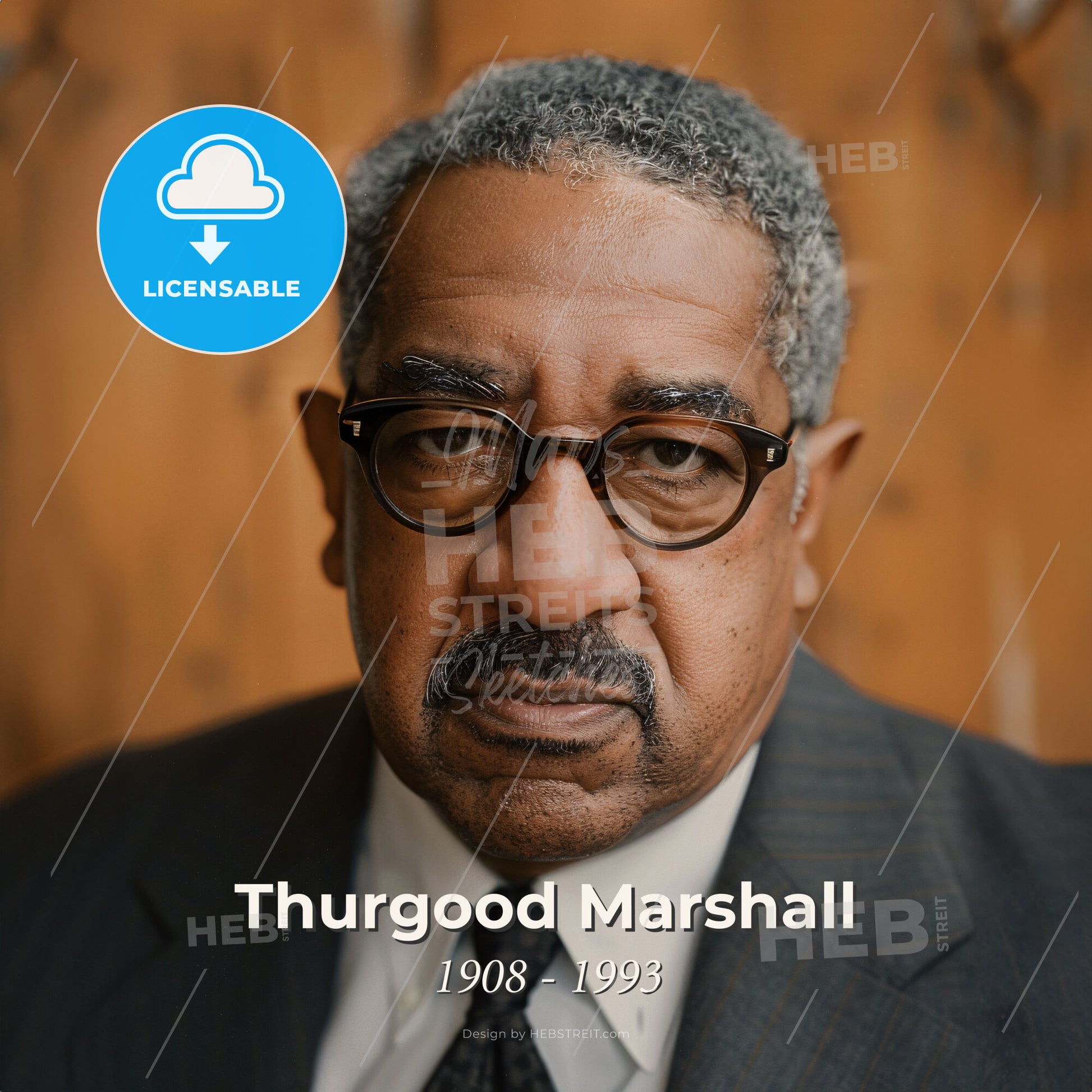 Thurgood Marshall, 1908 - 1993, American lawyer and jurist - A Man In A Suit And Tie Print Template