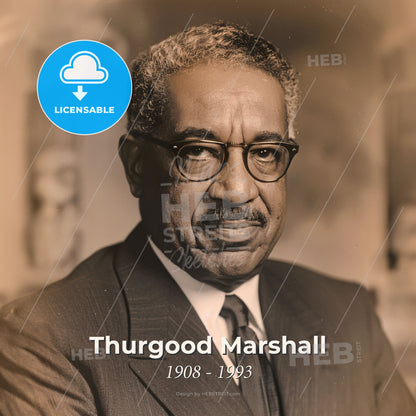 Thurgood Marshall, 1908 - 1993, American lawyer and jurist - A Man In A Suit And Tie Print Template