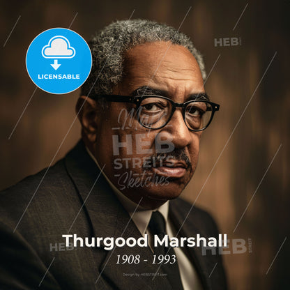 Thurgood Marshall, 1908 - 1993, American lawyer and jurist - A Man In A Suit And Tie Print Template