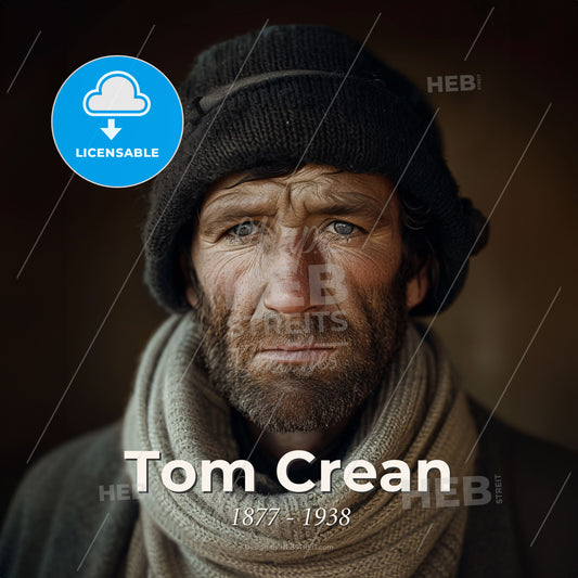 Tom Crean, 1877 - 1938, Irish explorer - A Man Wearing A Hat And Scarf Print Template