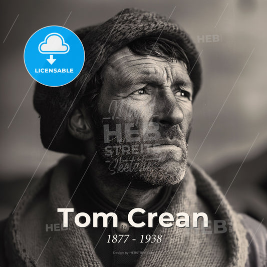 Tom Crean, 1877 - 1938, Irish explorer - A Man Looking Up With A Hat Print Template