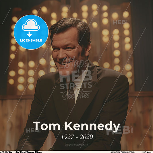 Tom Kennedy, 1927 - 2020, American TV show host - A Man In A Suit Smiling Print Template
