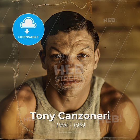 Tony Canzoneri, 1908 - 1959, American lightweight and featherweight boxer - A Man In A Tank Top Print Template