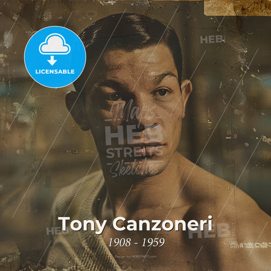 Tony Canzoneri, 1908 - 1959, American lightweight and featherweight boxer - A Man Looking At The Camera Print Template