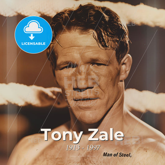 Tony Zale, 1913 - 1997, American middleweight boxer - A Man With No Shirt Print Template
