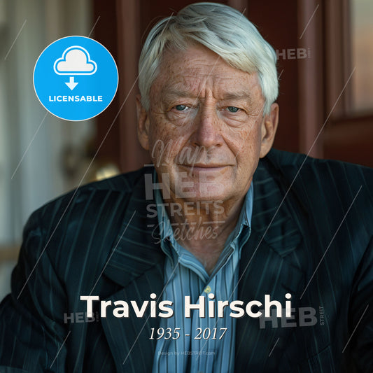 Travis Hirschi, 1935 - 2017, American criminologist - A Man In A Suit Print Template