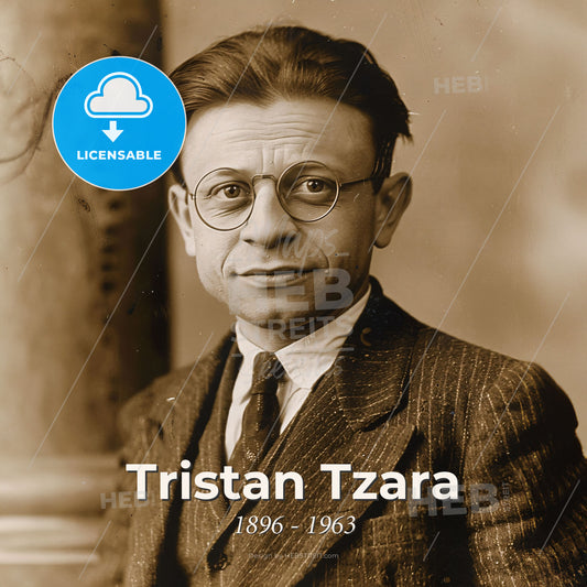 Tristan Tzara, 1896 - 1963, Romanian-French avant-garde poet - A Man In A Suit And Tie Print Template